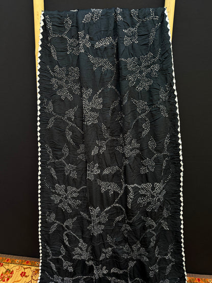 Gajji silk rai  bandhej saree