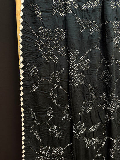 Gajji silk rai  bandhej saree