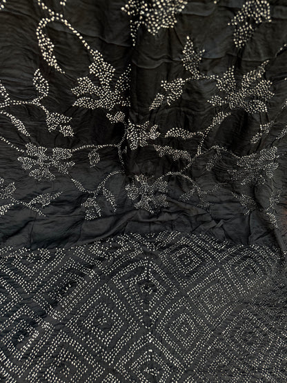 Gajji silk rai  bandhej saree