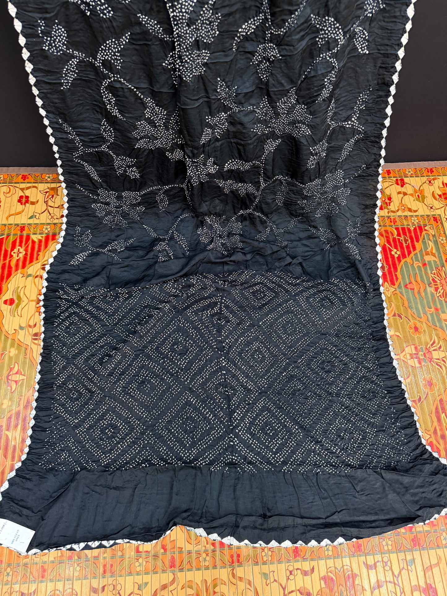 Gajji silk rai  bandhej saree