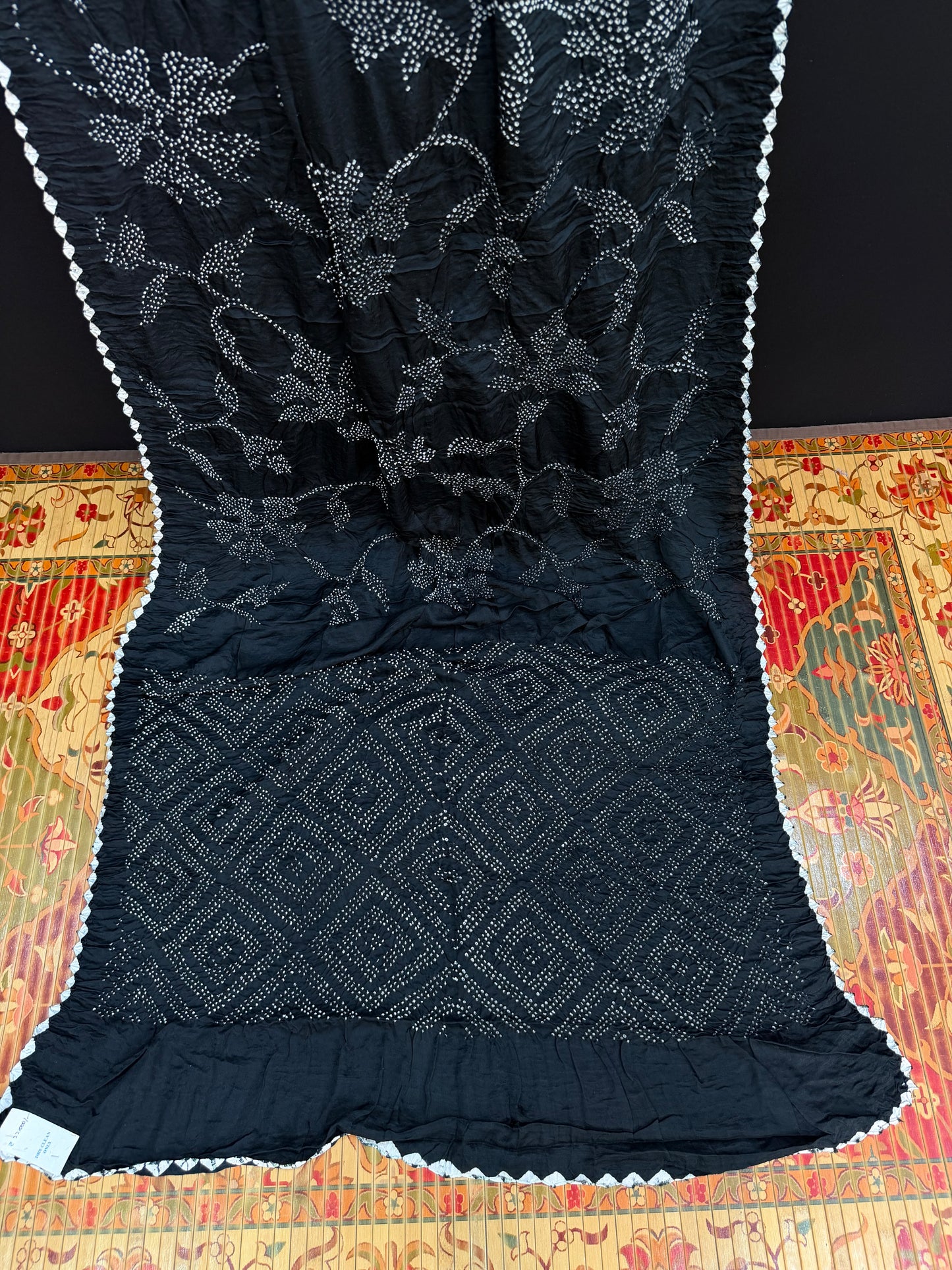 Gajji silk rai  bandhej saree