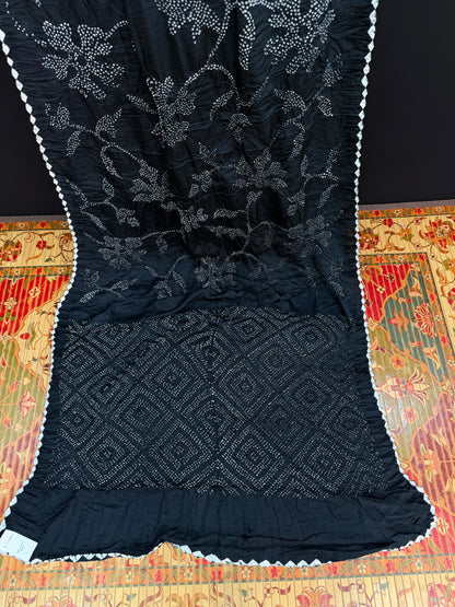 Gajji silk rai  bandhej saree