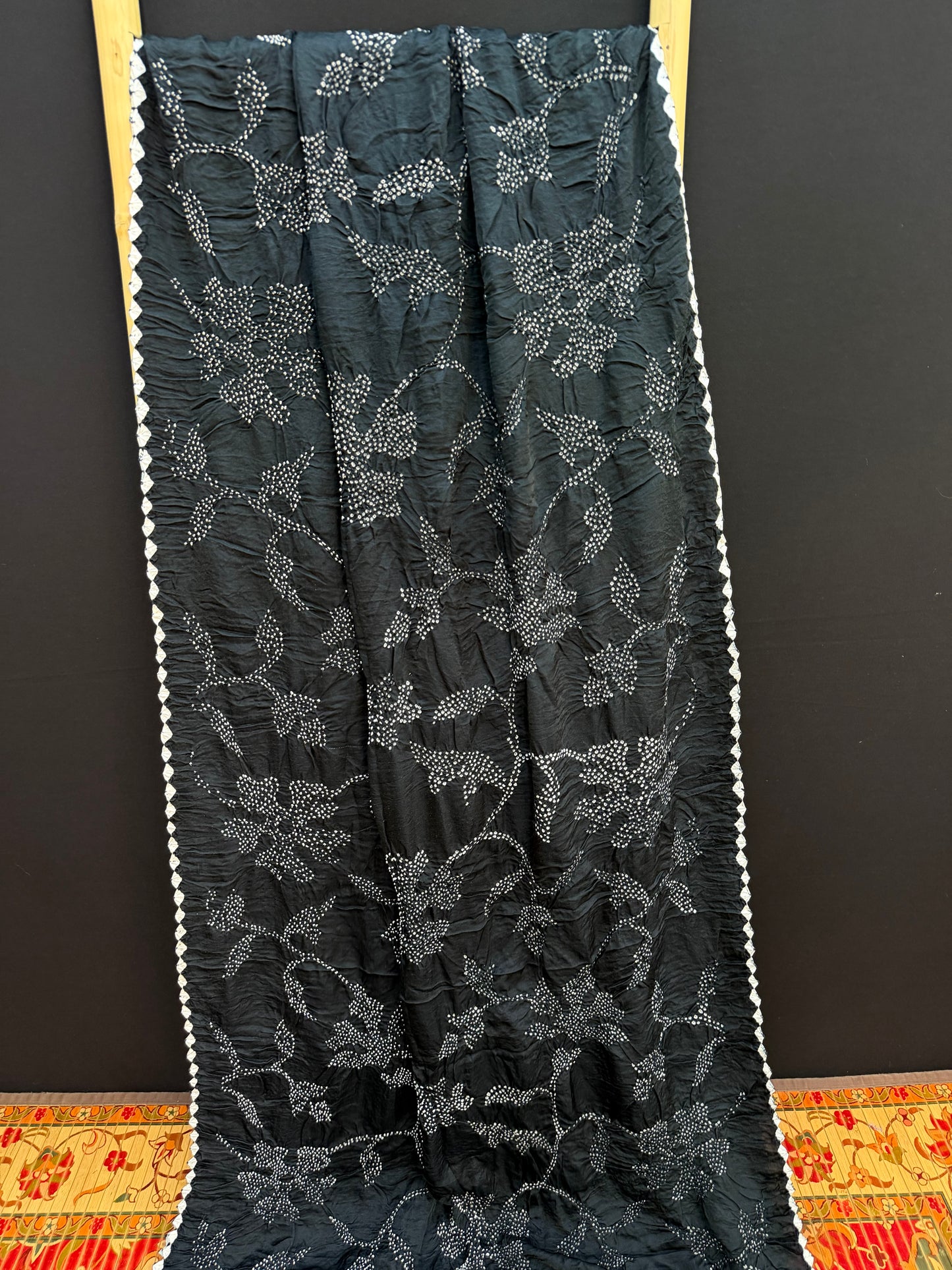 Gajji silk rai  bandhej saree
