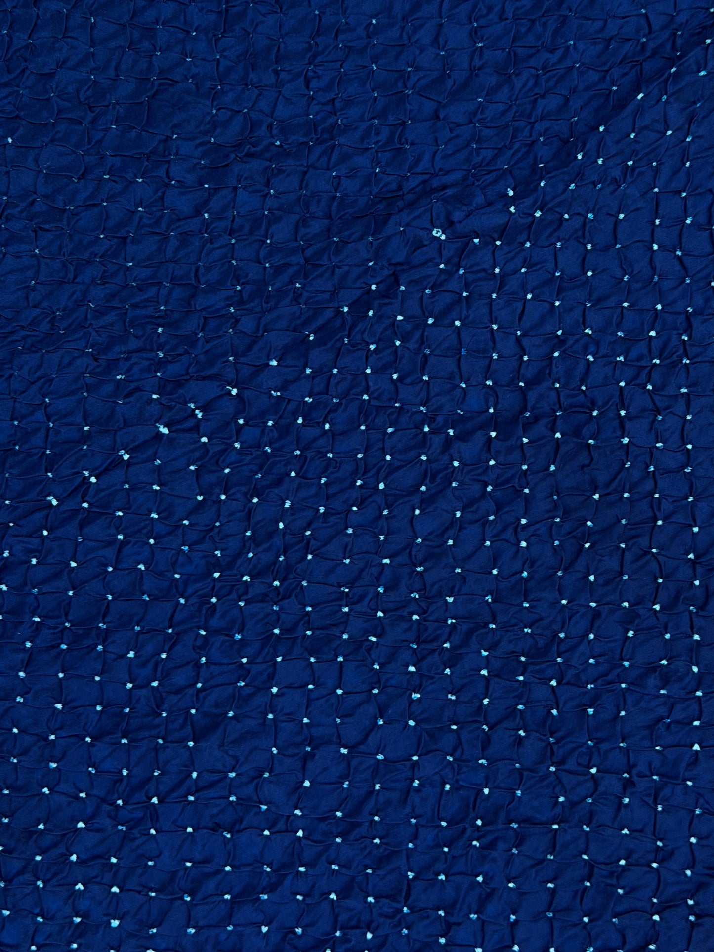 Habutai silk clamp dye with hand knotted rai bandhej saree