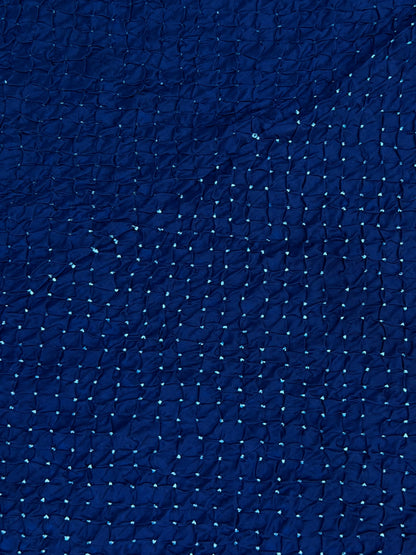 Habutai silk clamp dye with hand knotted rai bandhej saree