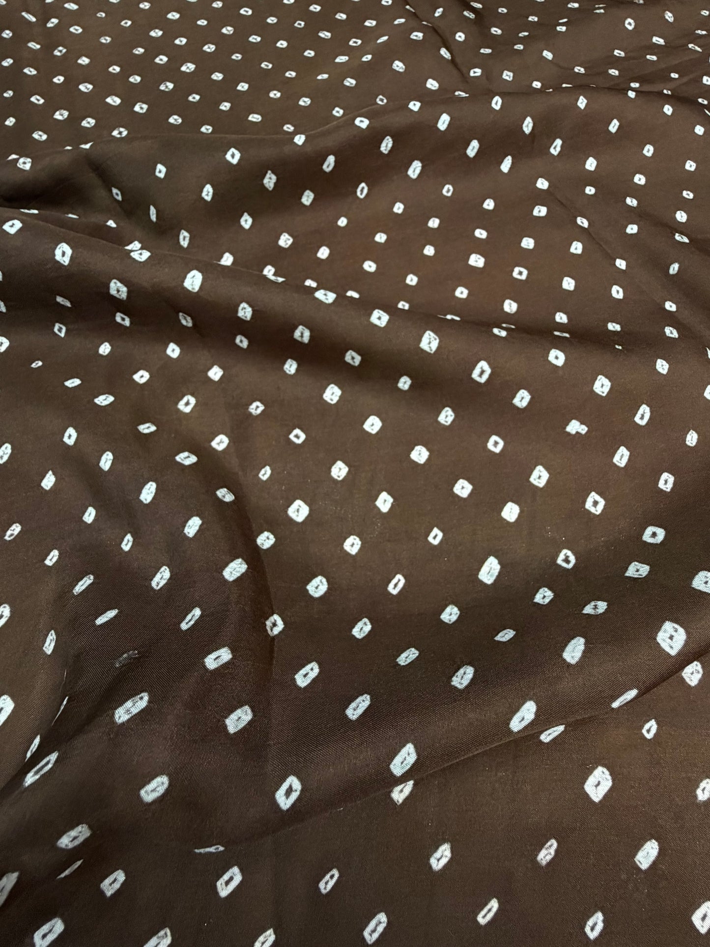 Habutai silk clamp dye with hand knotted rai bandhej saree