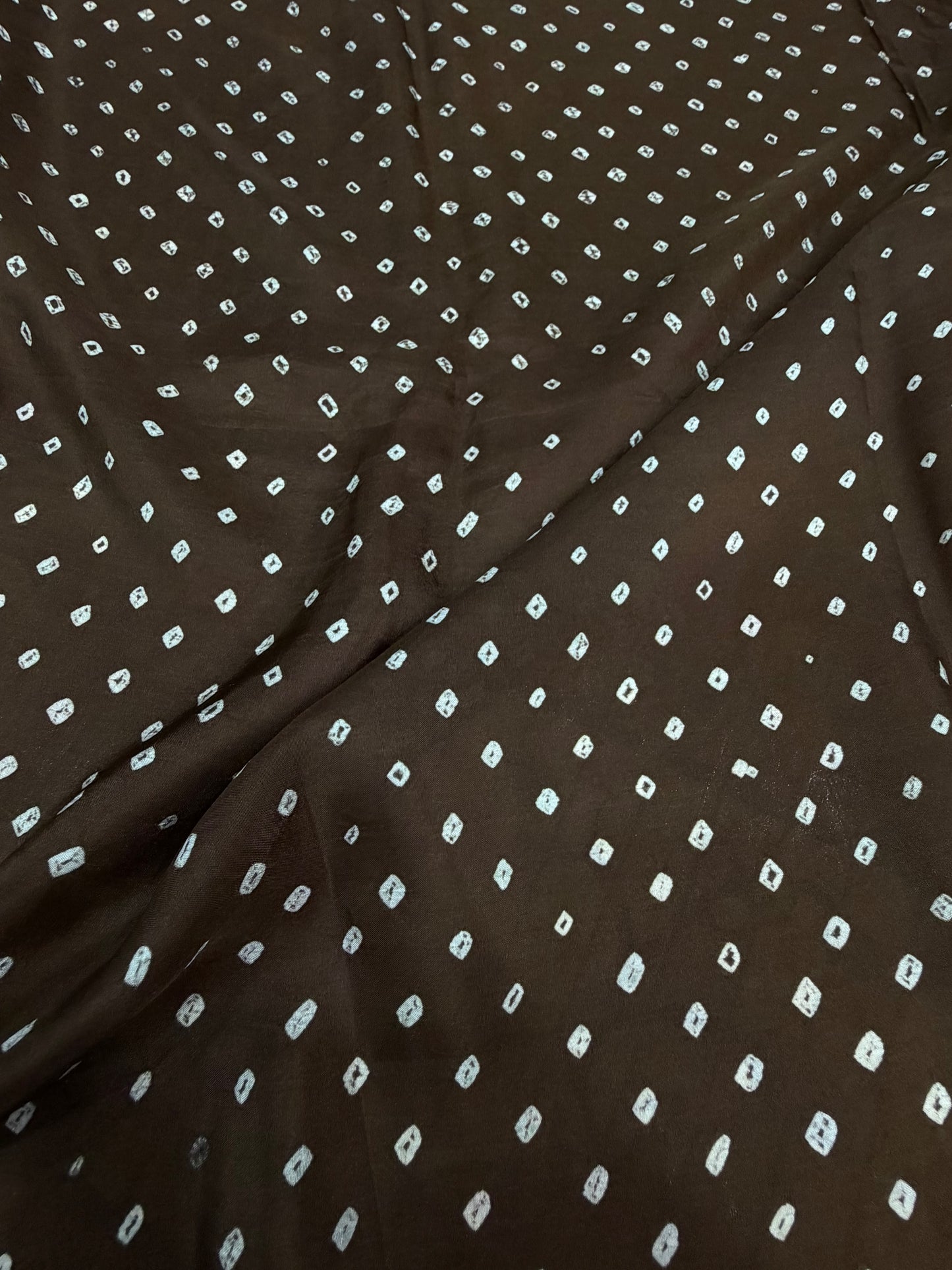 Habutai silk clamp dye with hand knotted rai bandhej saree