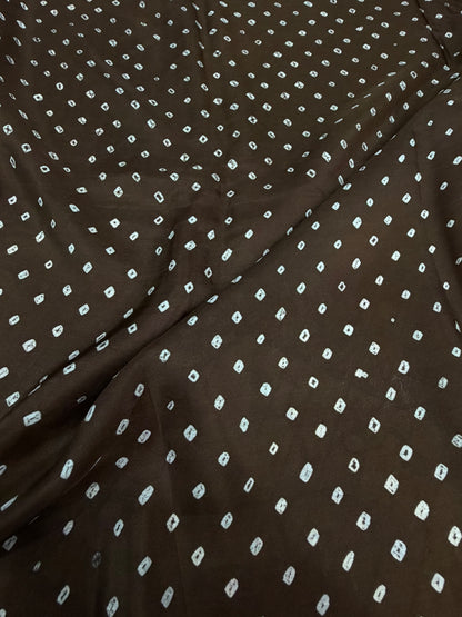 Habutai silk clamp dye with hand knotted rai bandhej saree