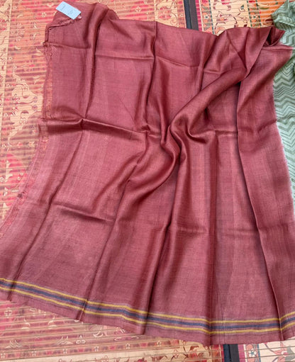 Pure silk tussar with  hand block printed sarees