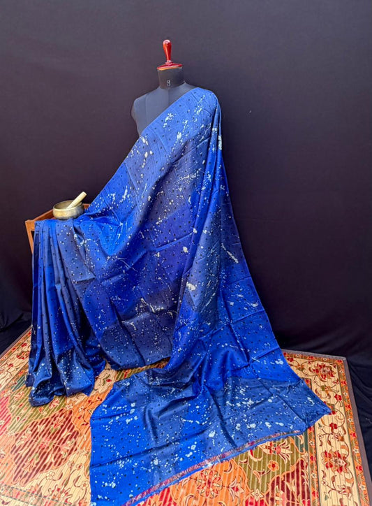 Pure silk tussar with hand painted sarees