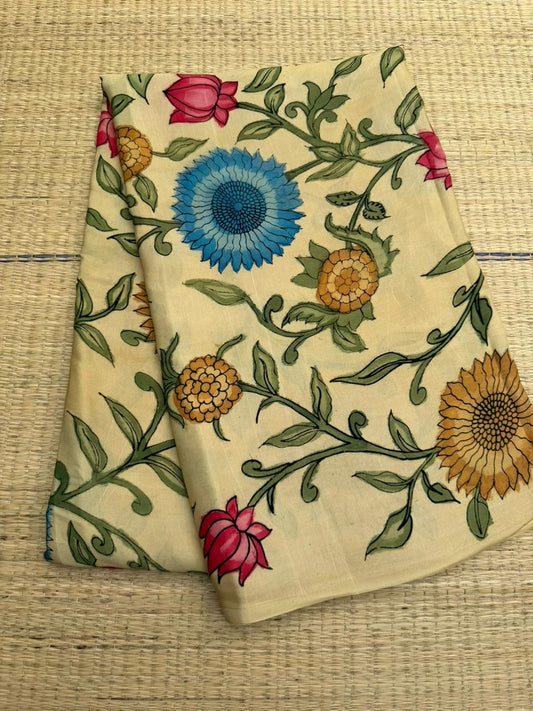 Penkalamkari modal silk yardage